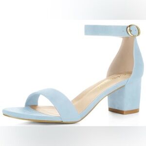 Allegra K Light Blue Block Heel Sandals